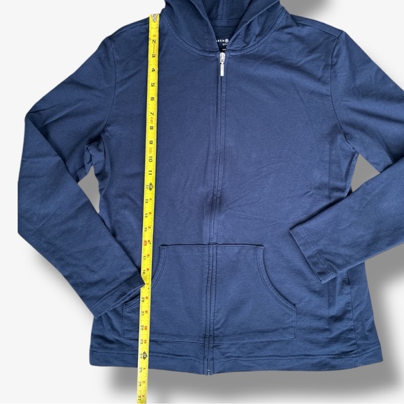 Karen Scott Sport Women's Navy Blur Full Zip Long Sleeve Hoodie Sweatshirt - Picture 7 of 10